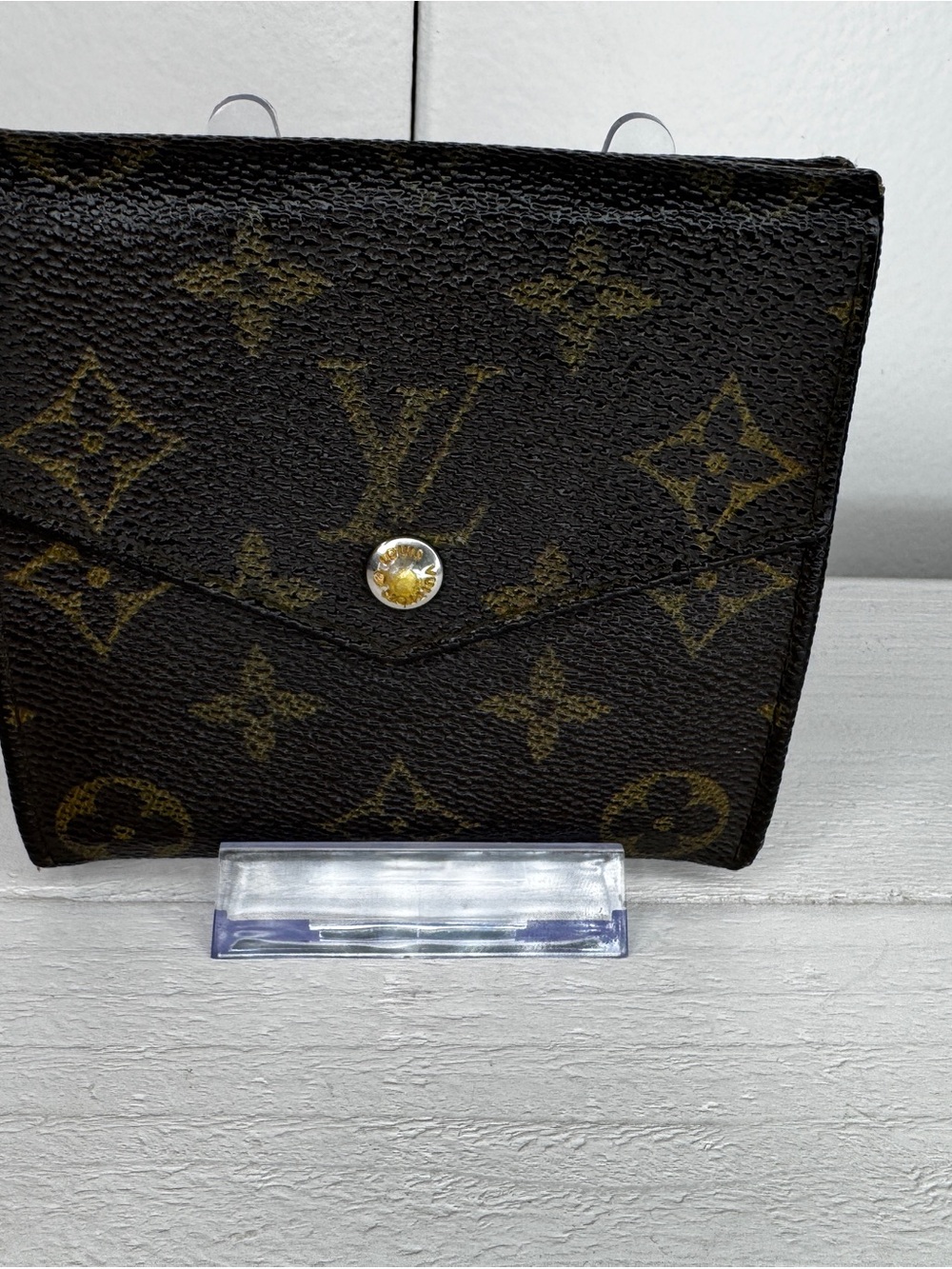 Louis Vuitton Vintage Monogram Trifold Wallet Snap Coin Purse Made in France